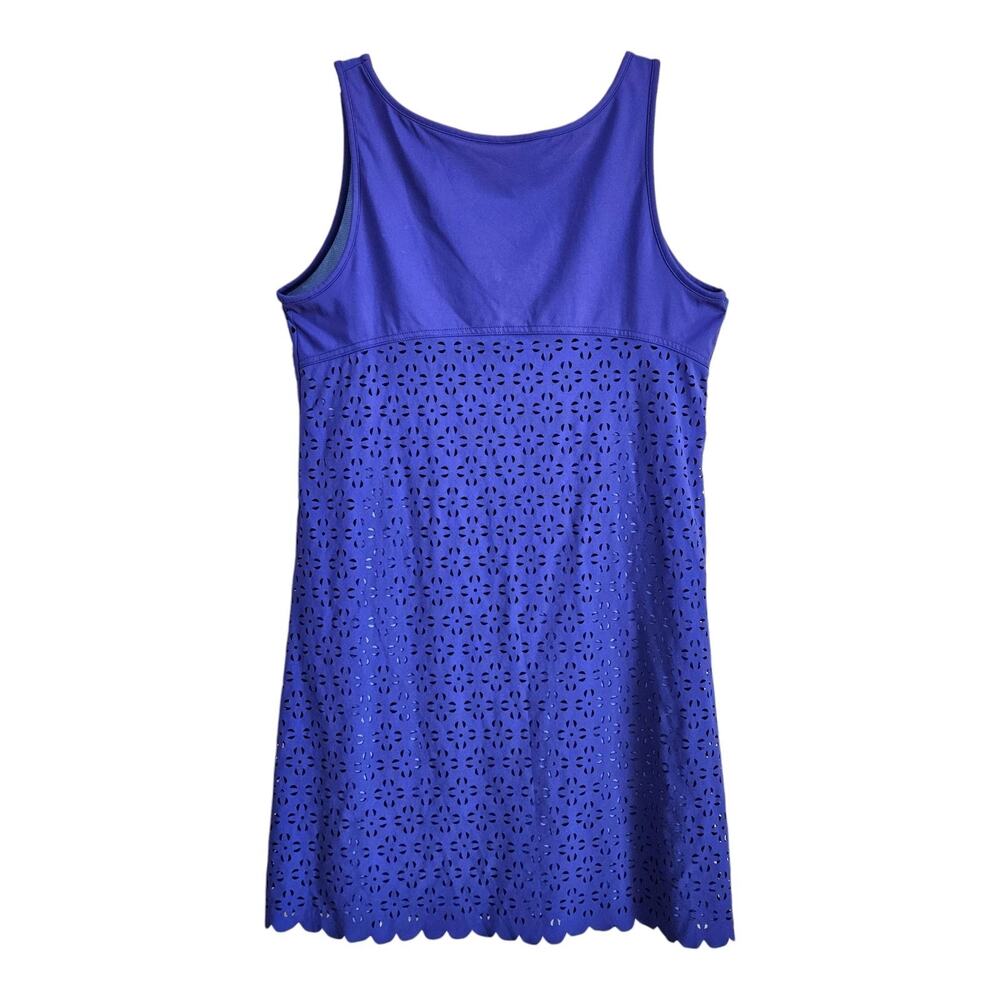 TITLE NINE Women's M Tank Dress Laser Cut Geometric Purple Lined Activewear - Picture 7 of 8